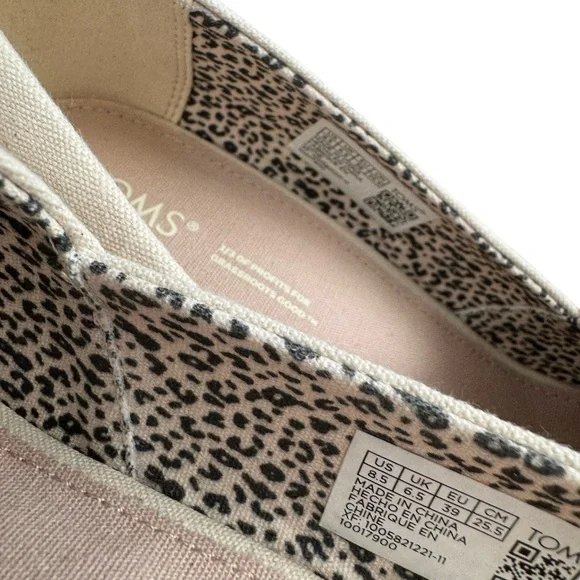 NWOT Toms Michelle Canvas Espadrille Peep Toe Wedge Pump in Natural Size 8.5 - Picture 16 of 16